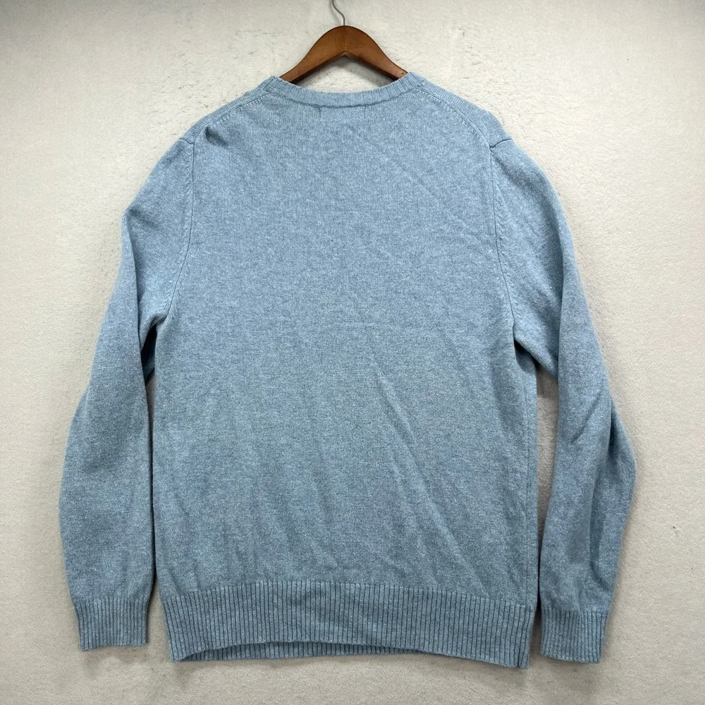 Banana Republic Sweater Mens XL Blue Lambs Wool Crew Pullover Classic Soft Y2K
